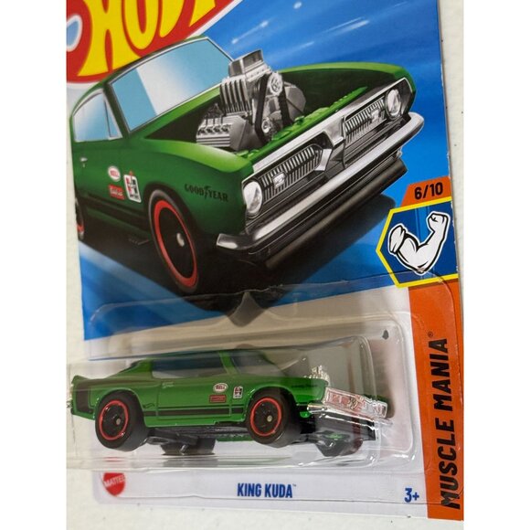 Hot Wheels 2024 King Kuda Green Muscle Mania 6/10 Diecast Car New on Card - Picture 3 of 5